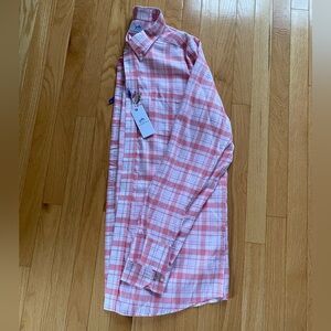 NWT SOUTHERN TIDE Headland Moultrie Plaid Sport Shirt Flamingo Pink Size L